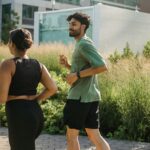 Woman running in the park